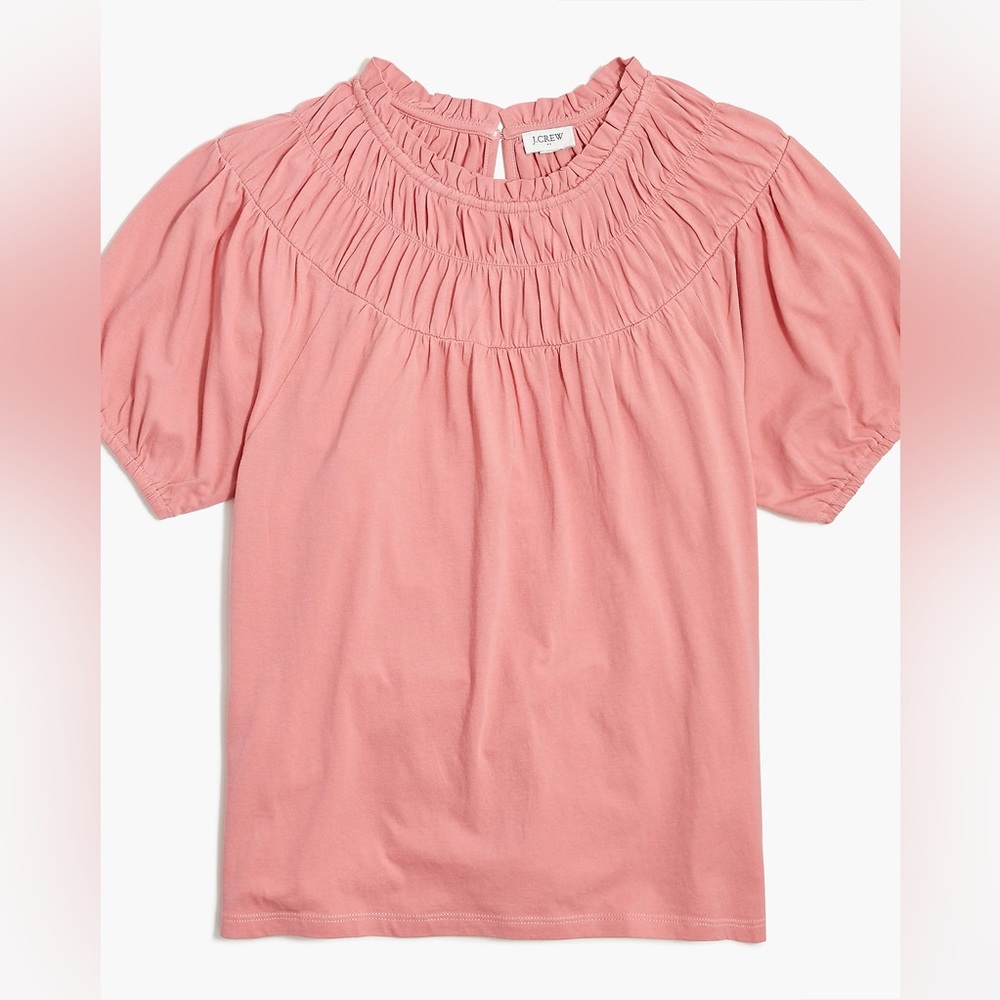 J. Crew circle smocked tee in pink